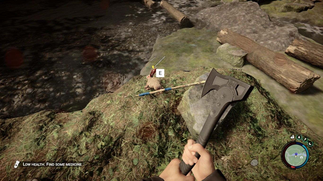 Sons of the Forest active and passive hunting with spear, bow, and traps