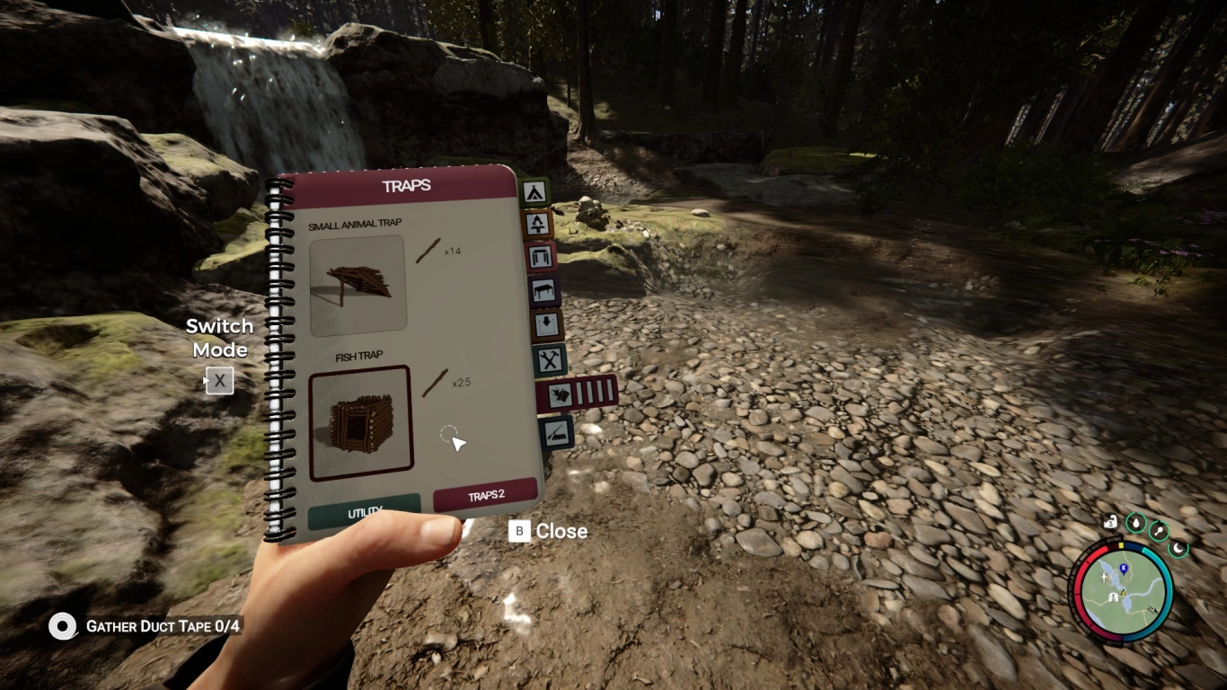 Building traps for animals and fish in Sons of the Forest