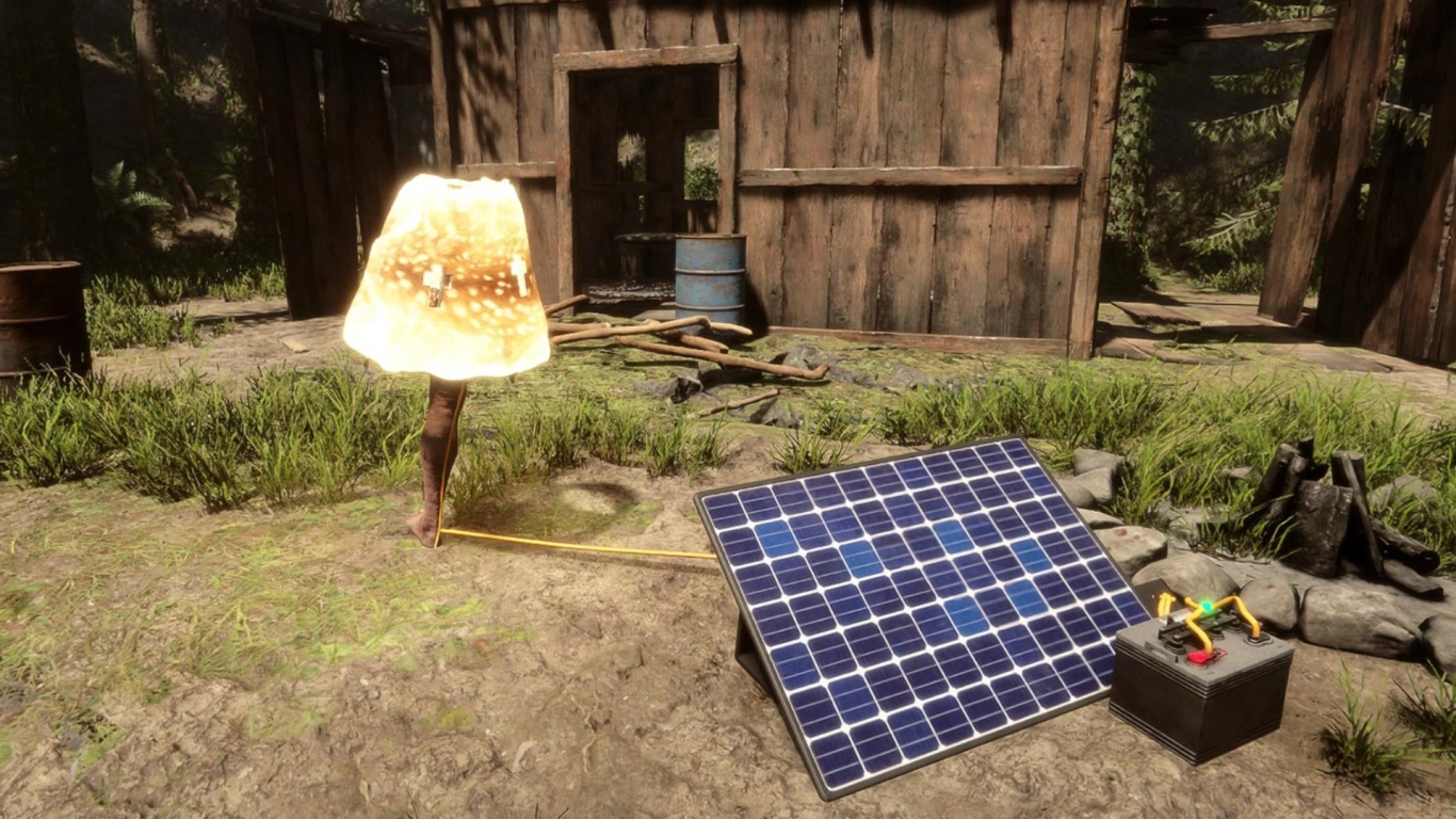 Lampada-gamba come decorazione – posizione del progetto e collegamento alla corrente