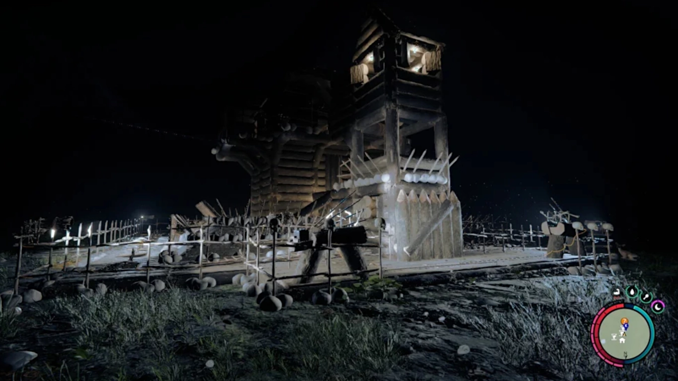 Riflettori all’esterno della base – luce intensa e direzionata per la notte