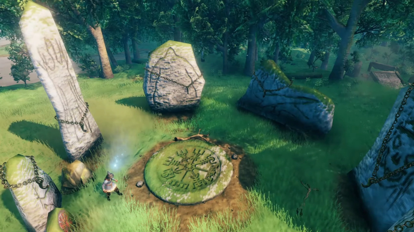 Panoramica del gameplay di Valheim: sopravvivenza, costruzione e scontri con i boss nel bioma Prati (Meadows)