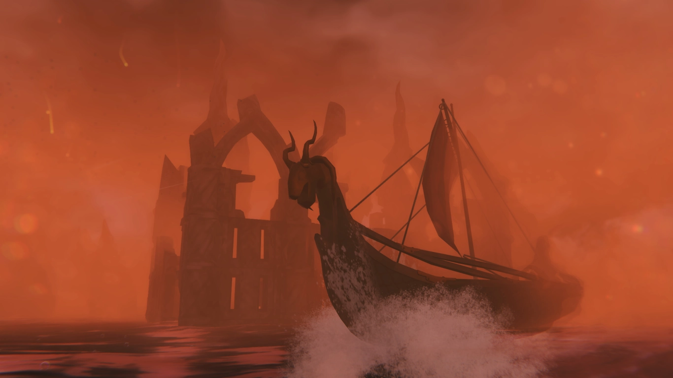 Valheim Ashlands Biom Übersicht mit Lavafeldern und Festungen