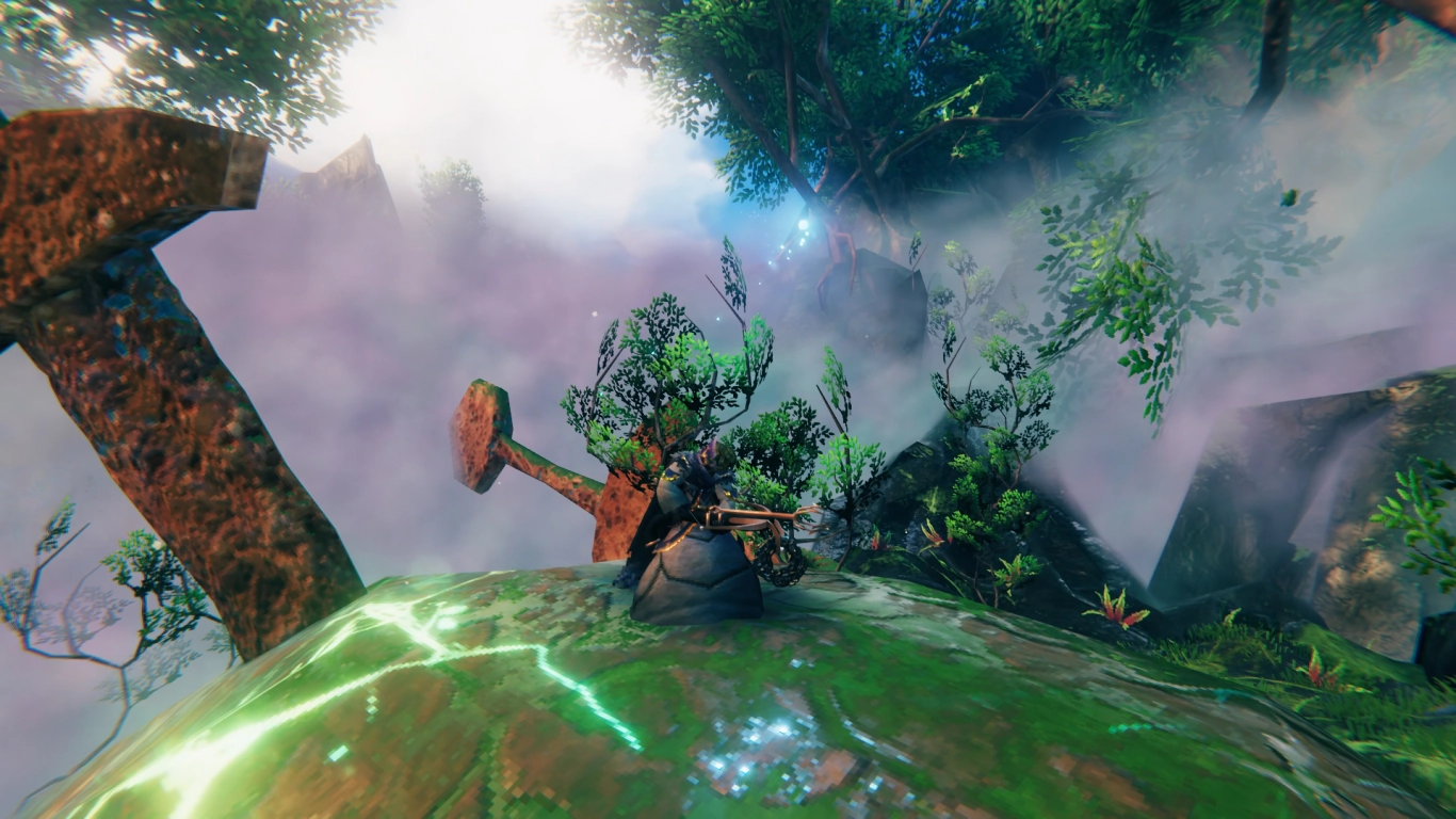 Valheim Mistlands mit Greifhaken zum schnelleren Fortbewegen