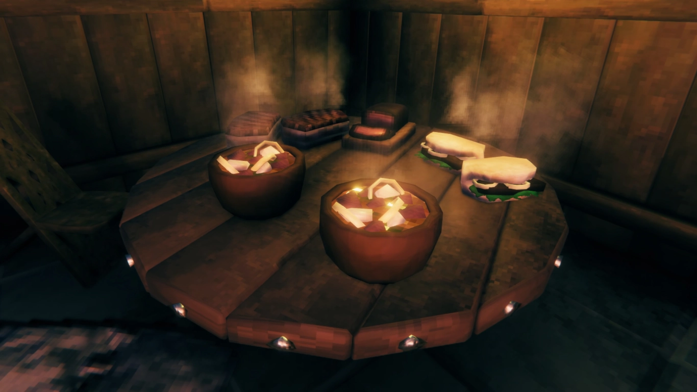 Valheim HP-mat i Deep North med älgkött och sälkött