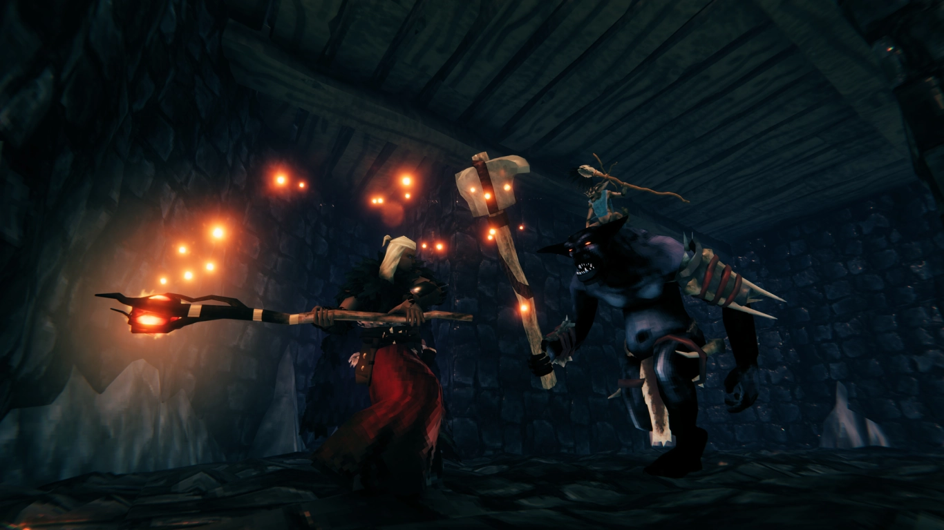Valheim Zauberstäbe mit Feuer Frost Blitz und Naturmagie im Kampf