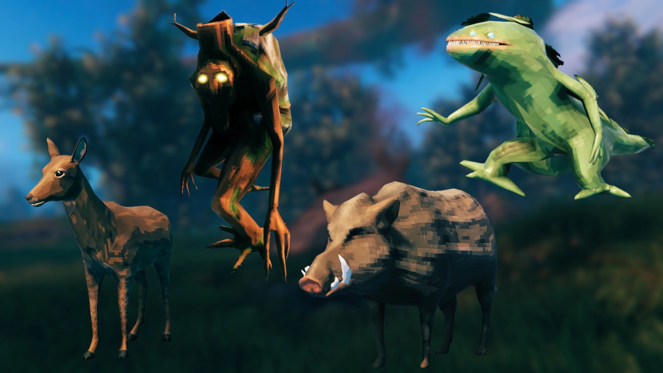 Valheim Meadows Tiere und Monster im Startgebiet
