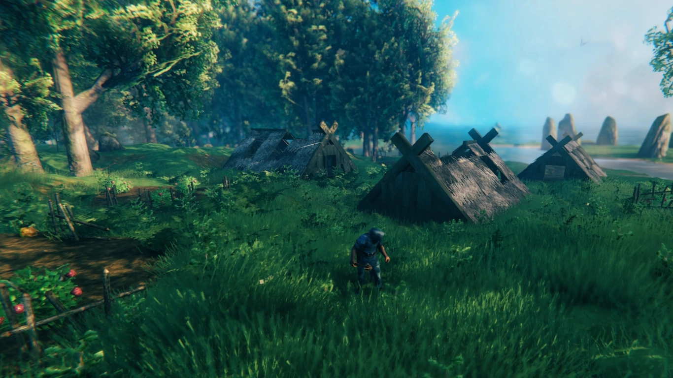 Valheim Meadows Strukturen Dörfer Schätze und Wikingerfriedhof
