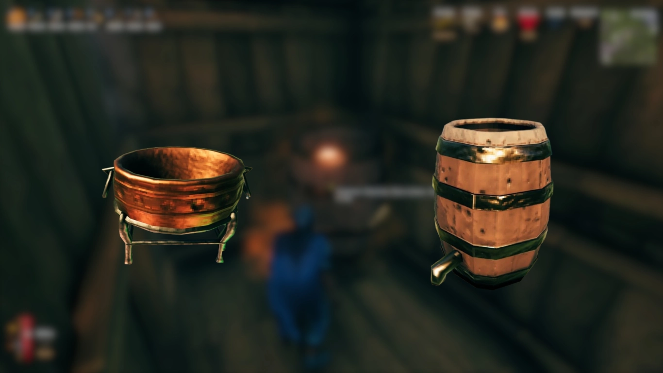 Valheim Metkessel und Fermentierer in einer Wikinger-Basis