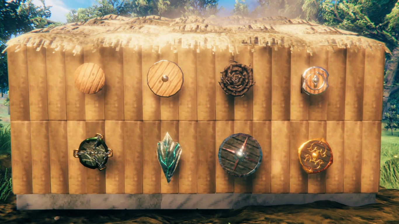 Valheim round shield blocks an attack in combat