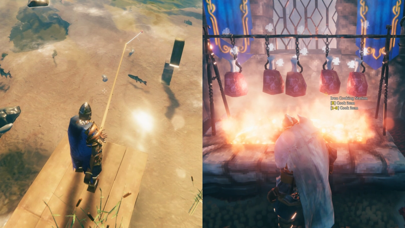 Valheim: melhorar habilidades de pesca, crafting e cozinha