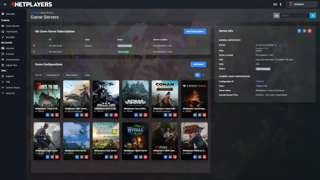 4Netplayers Webinterface