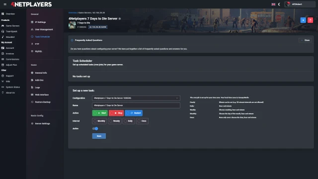 4Netplayers Webinterface
